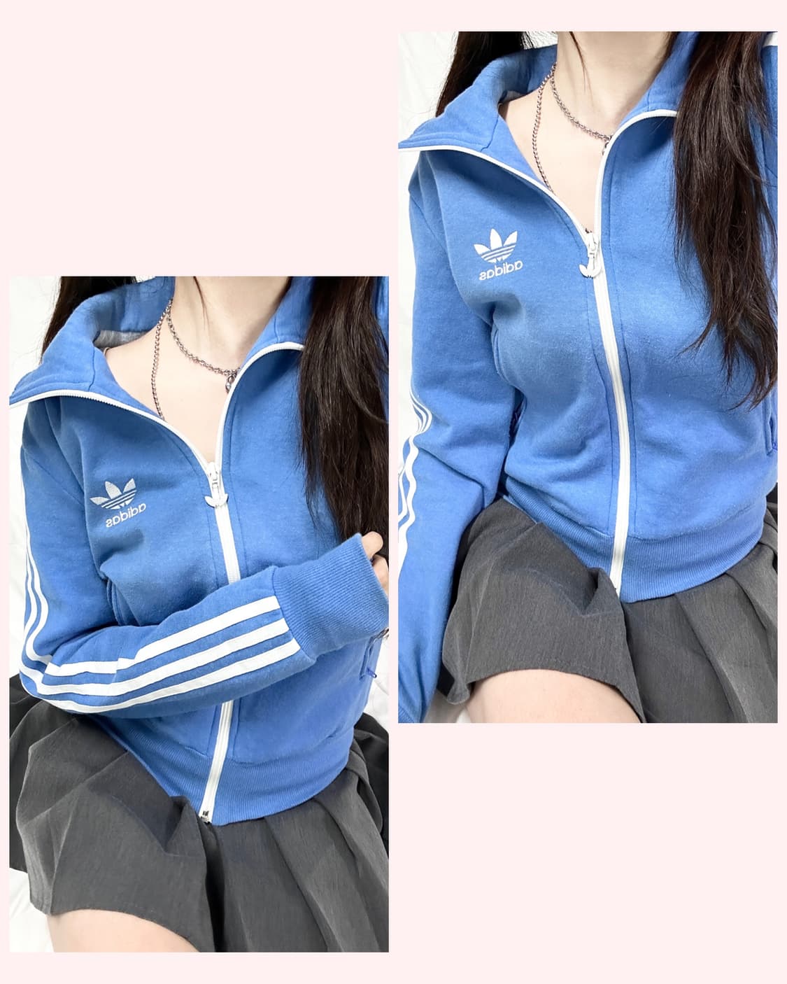 아디다스 빅로고 하늘 코튼져지 상품이미지1