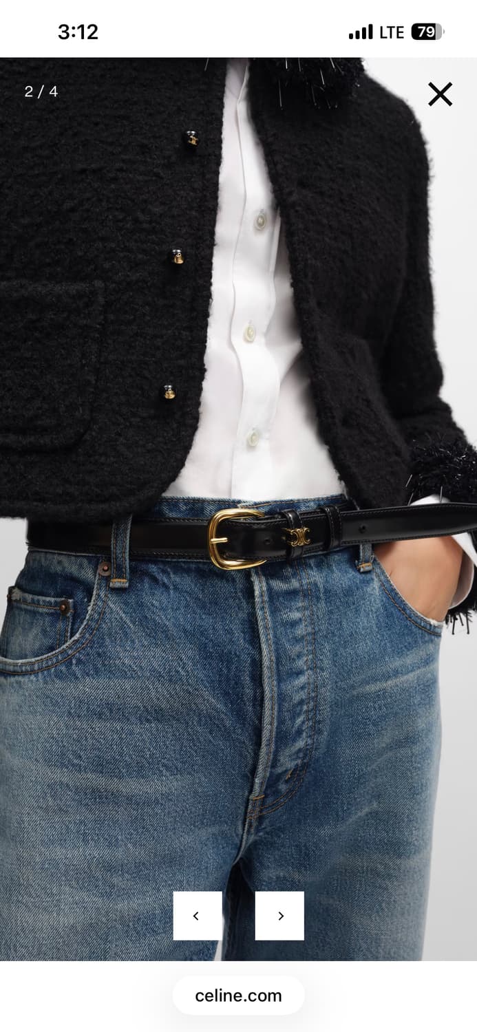 (w)셀린느 트리융프 블랙 가죽 벨트(25mm/90) 상품이미지2