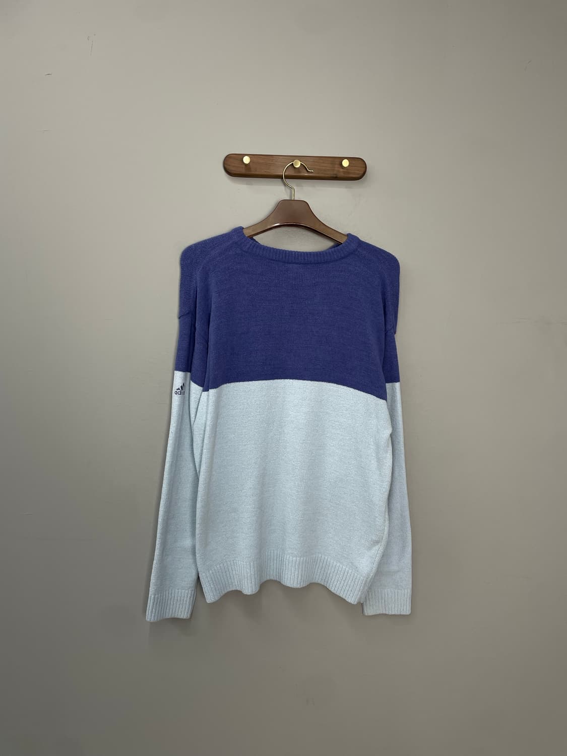 아디다스 블루 배색 니트 H1665 상품이미지5