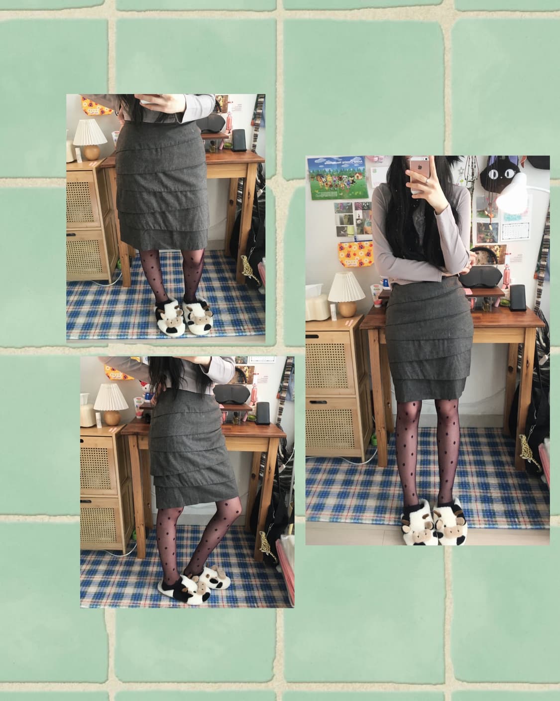 vintage tiered ruffle skirt charcoal 상품이미지1