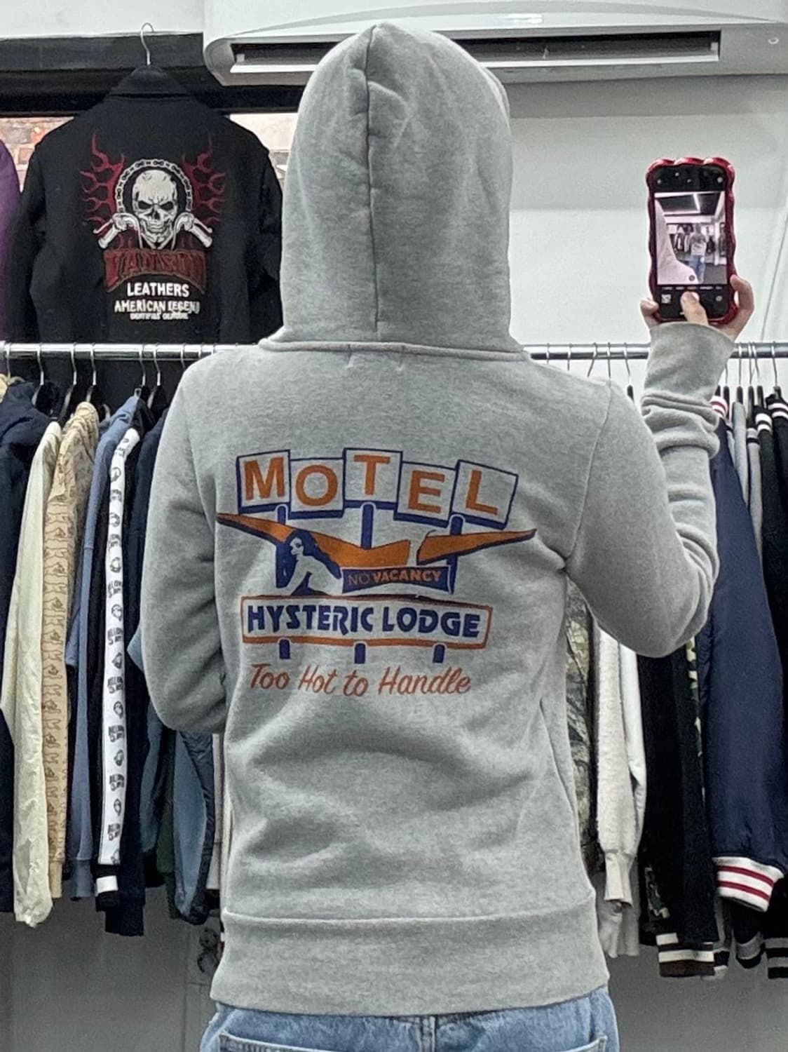 히스테릭 글래머 히스걸 그레이 후드집업 상품이미지5