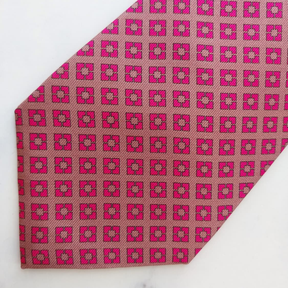 짐톰슨 실크 핑크 패턴 넥타이 9.2cm A+~A등급 K2504 상품이미지6