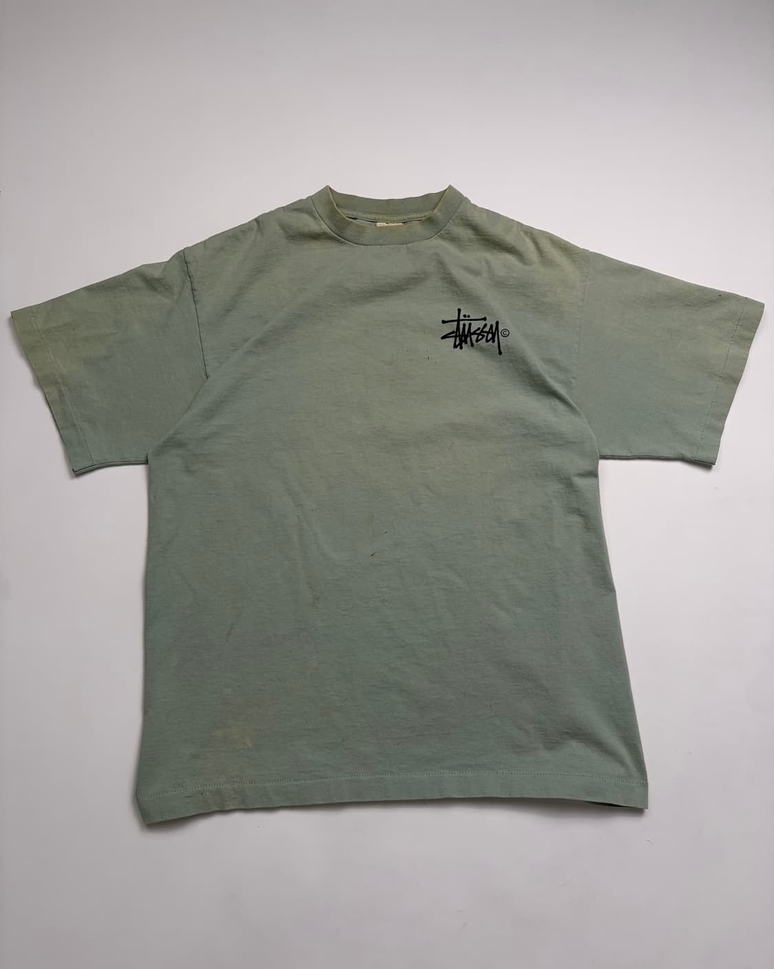90s Stussy Big Logo Tee (sage green) 상품이미지1