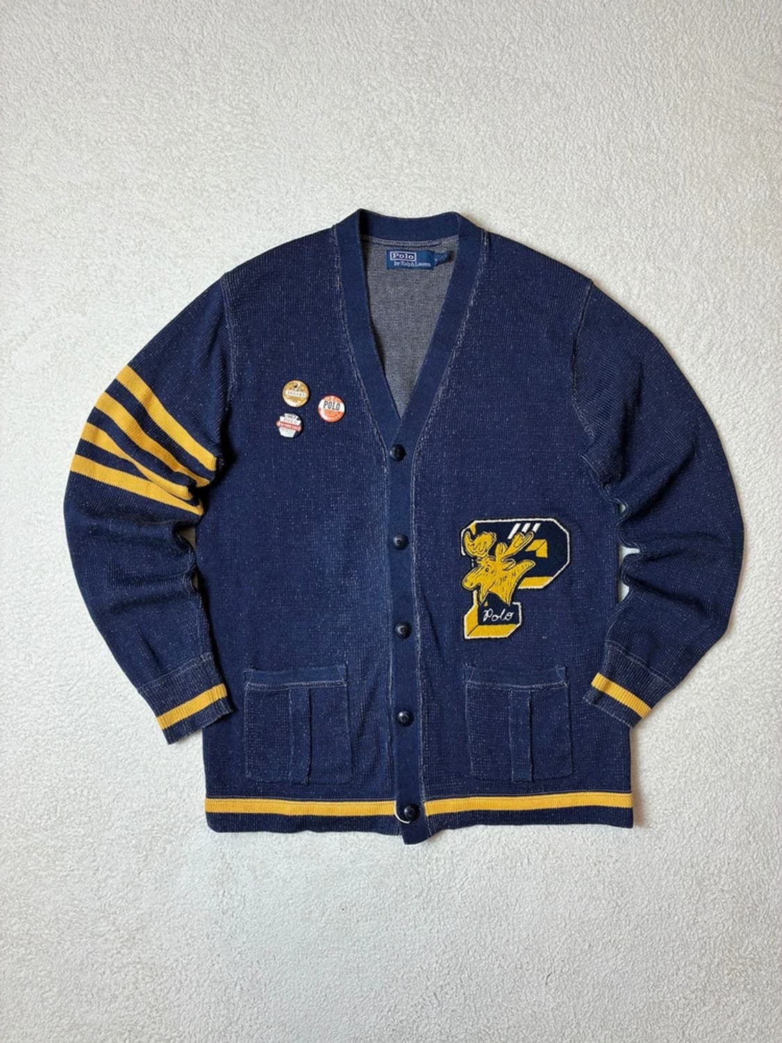 폴로 랄프로렌 00's 피그먼트 레터맨 니트 가디건 PN6371 상품이미지1