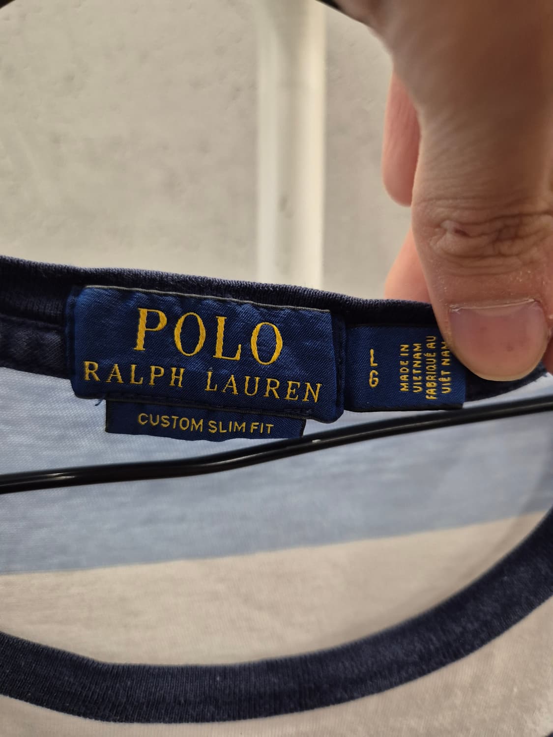 폴로 랄프로렌 블루 스트라이프 반팔 L 상품이미지9