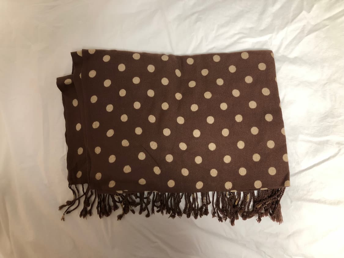 빈티지 모리걸 도트 땡땡이 브라운 목도리 머플러 상품이미지1