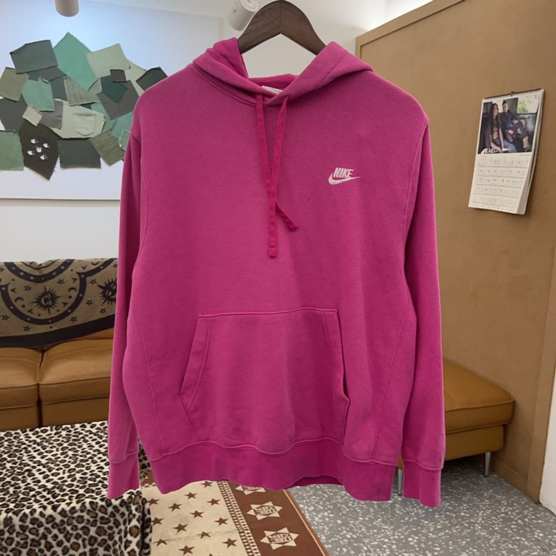 나이키 NSW 클럽 플리스 풀오버 Y2K 핫핑크 후드티 XL C09573 상품이미지3