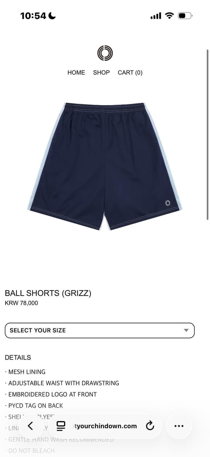 (구매) PYCD 친다운 BALL SHORTS  상품이미지1