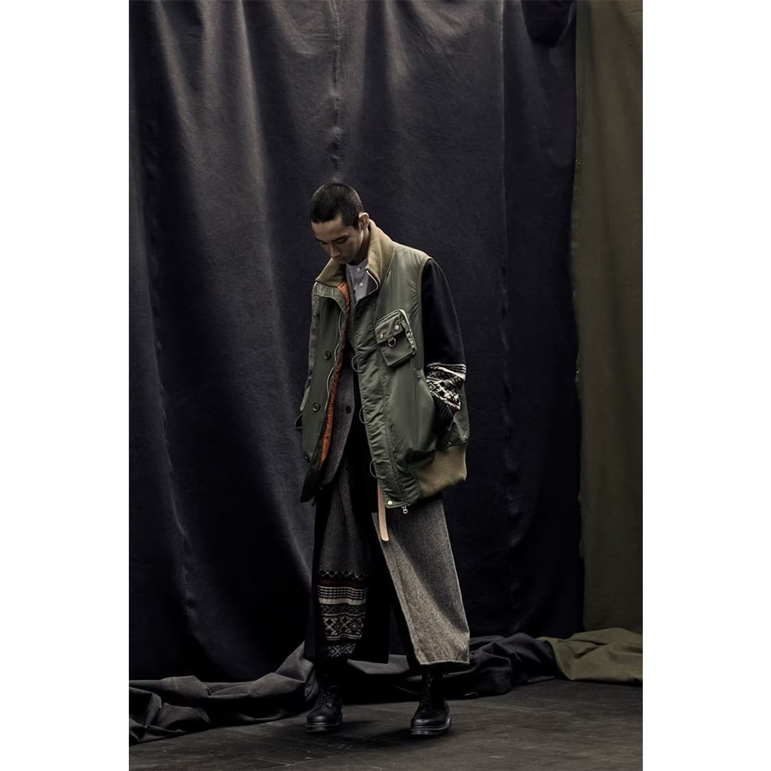 요지야마모토 패턴 디테일 가디건 상품이미지5