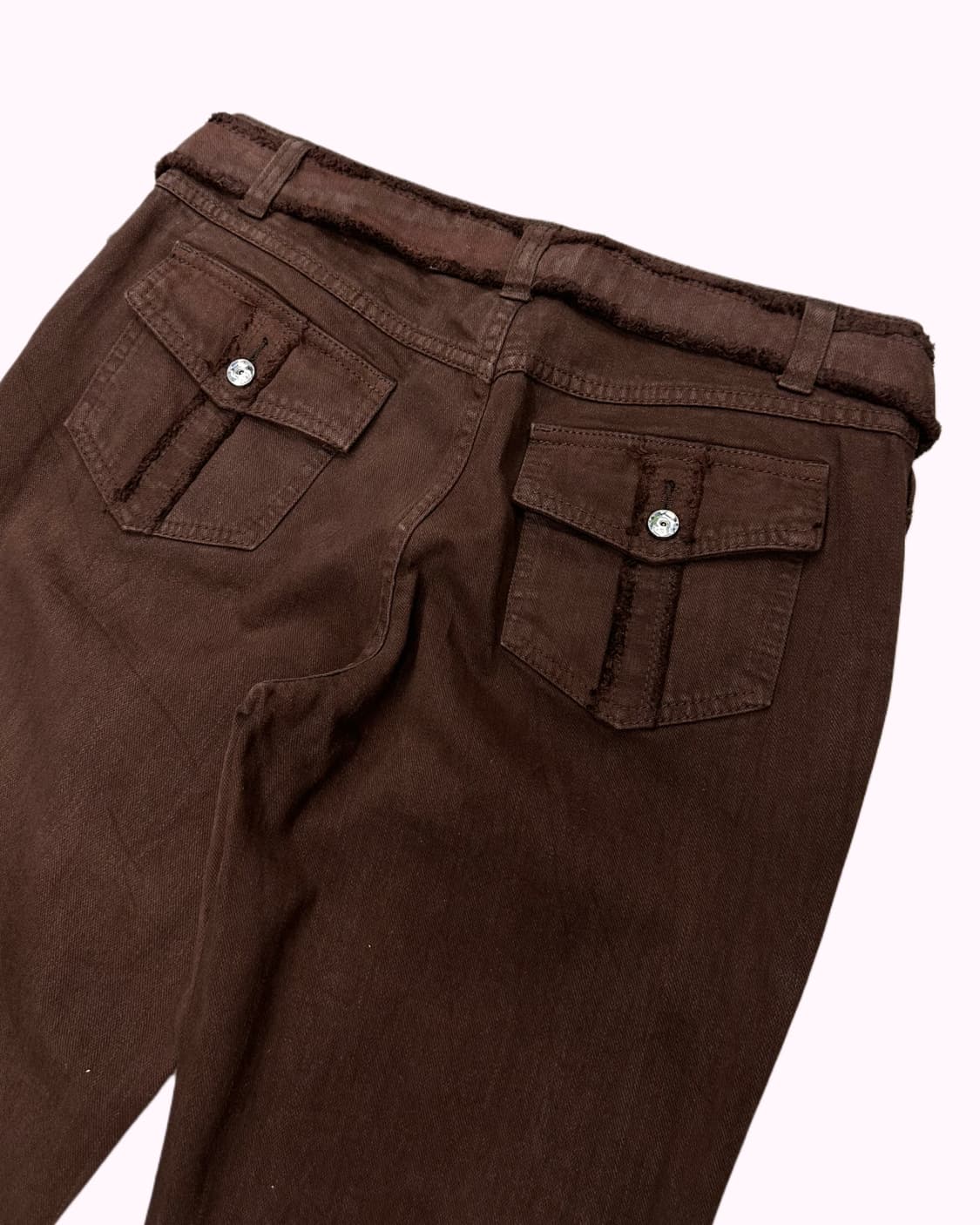 belted brown low-rise boots-cut jean 상품이미지5