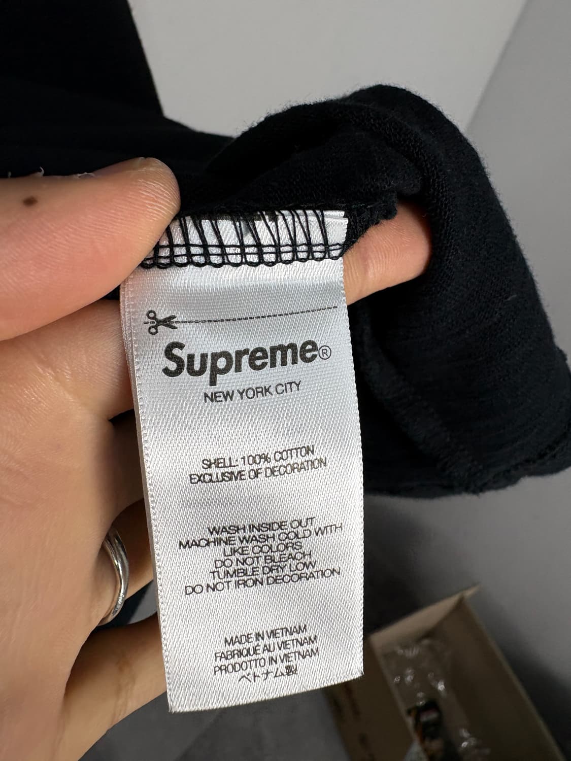 슈프림 사틴 아플리케 숏슬리브 탑 블랙 반팔 A3779 상품이미지6