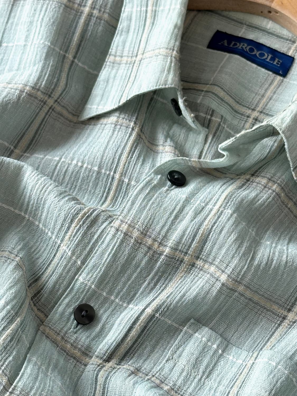 Light linen poly design sheer shirt 상품이미지6