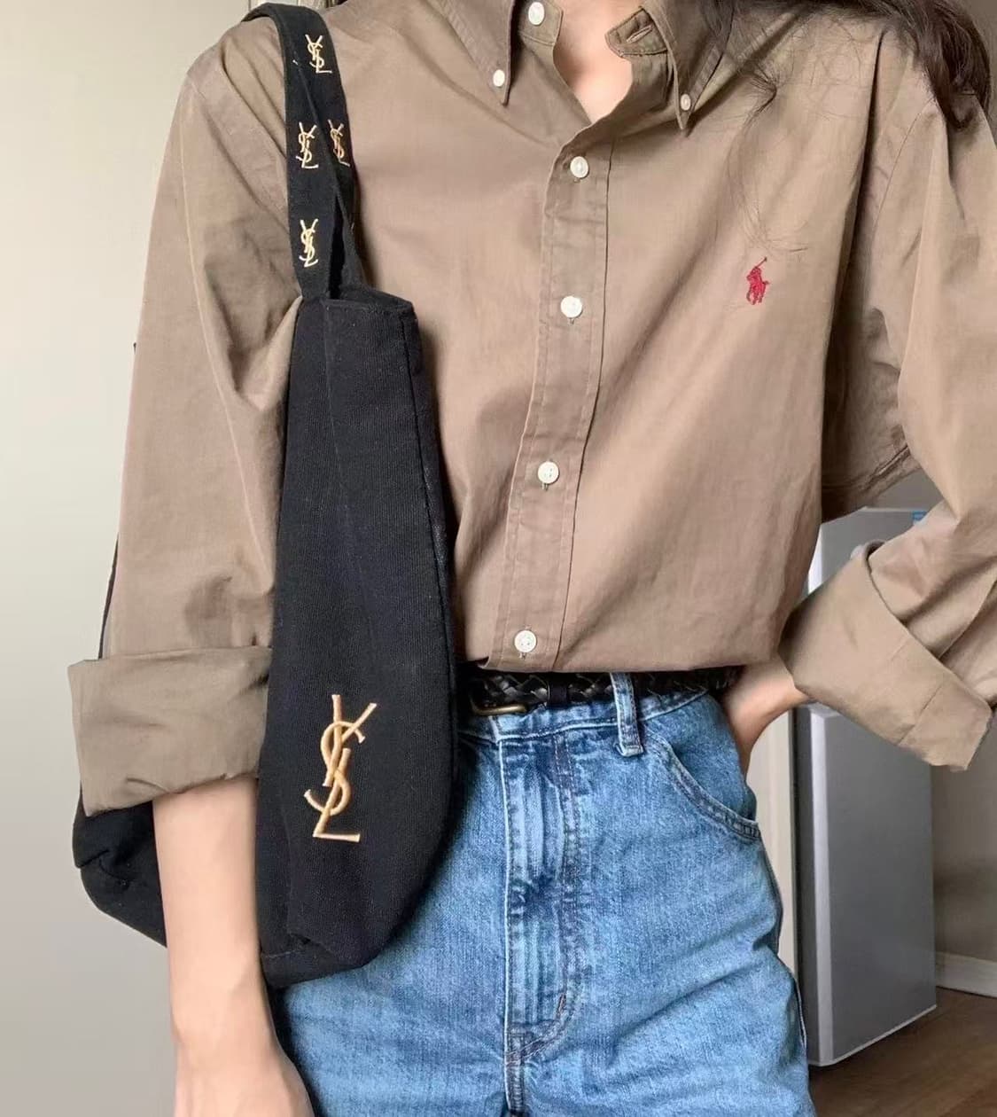 입생로랑 뷰티 캔버스 에코백 블랙 지퍼o 상품이미지1