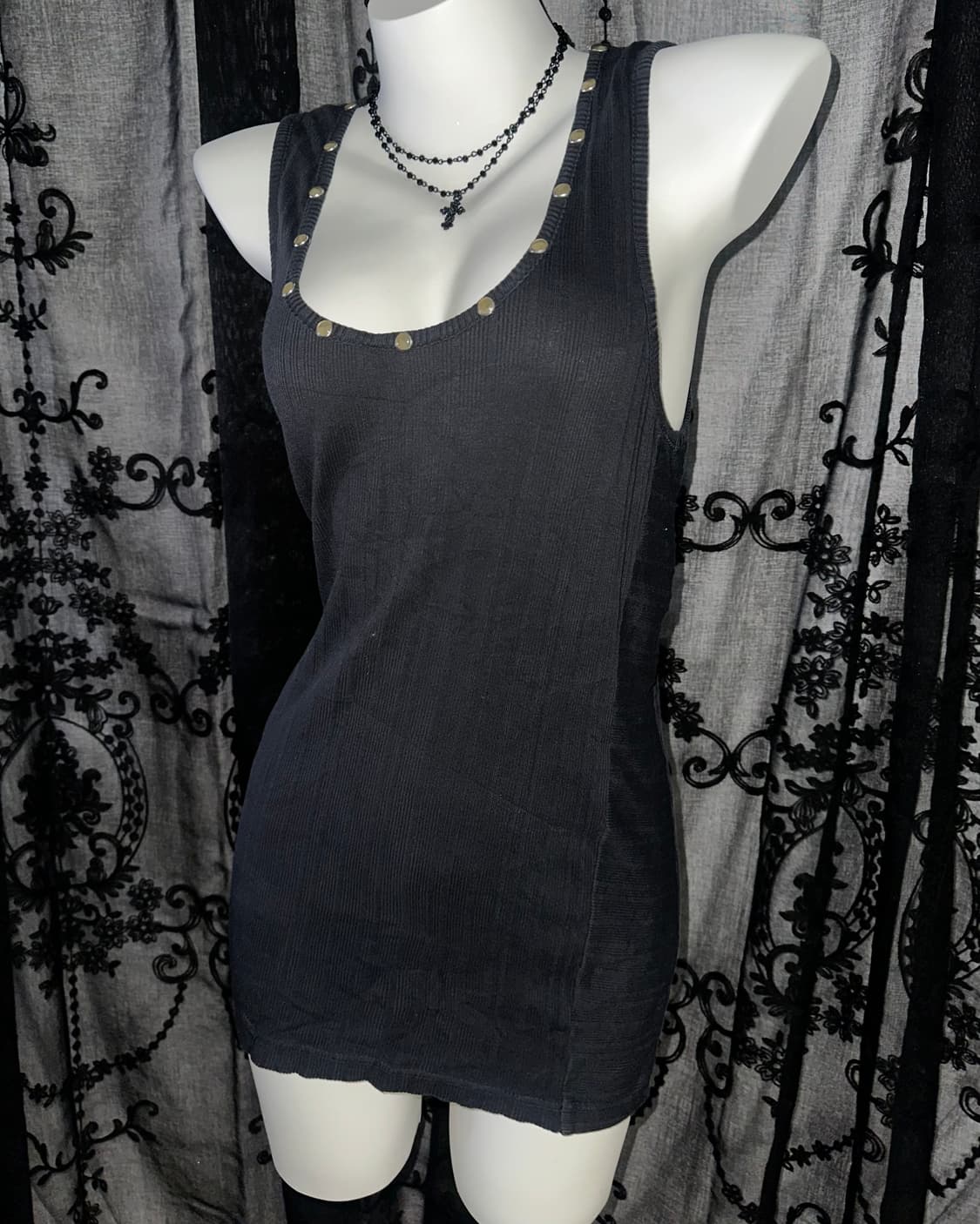Rock chic black slip dress 상품이미지2
