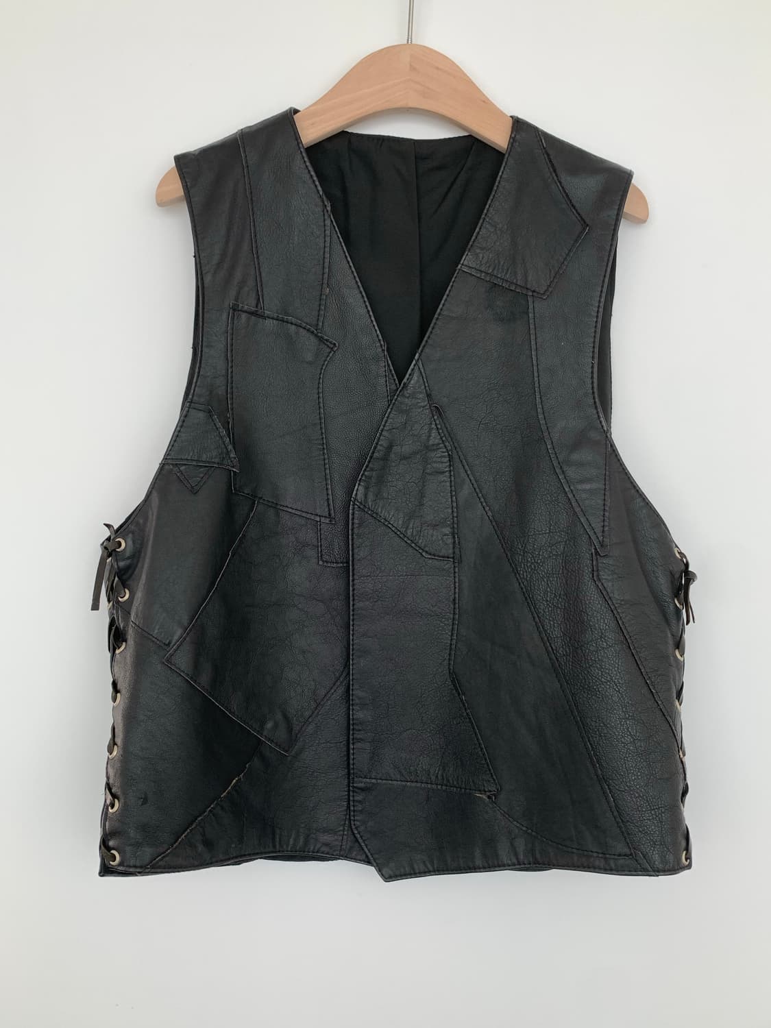 Patchwork leather vest 상품이미지1