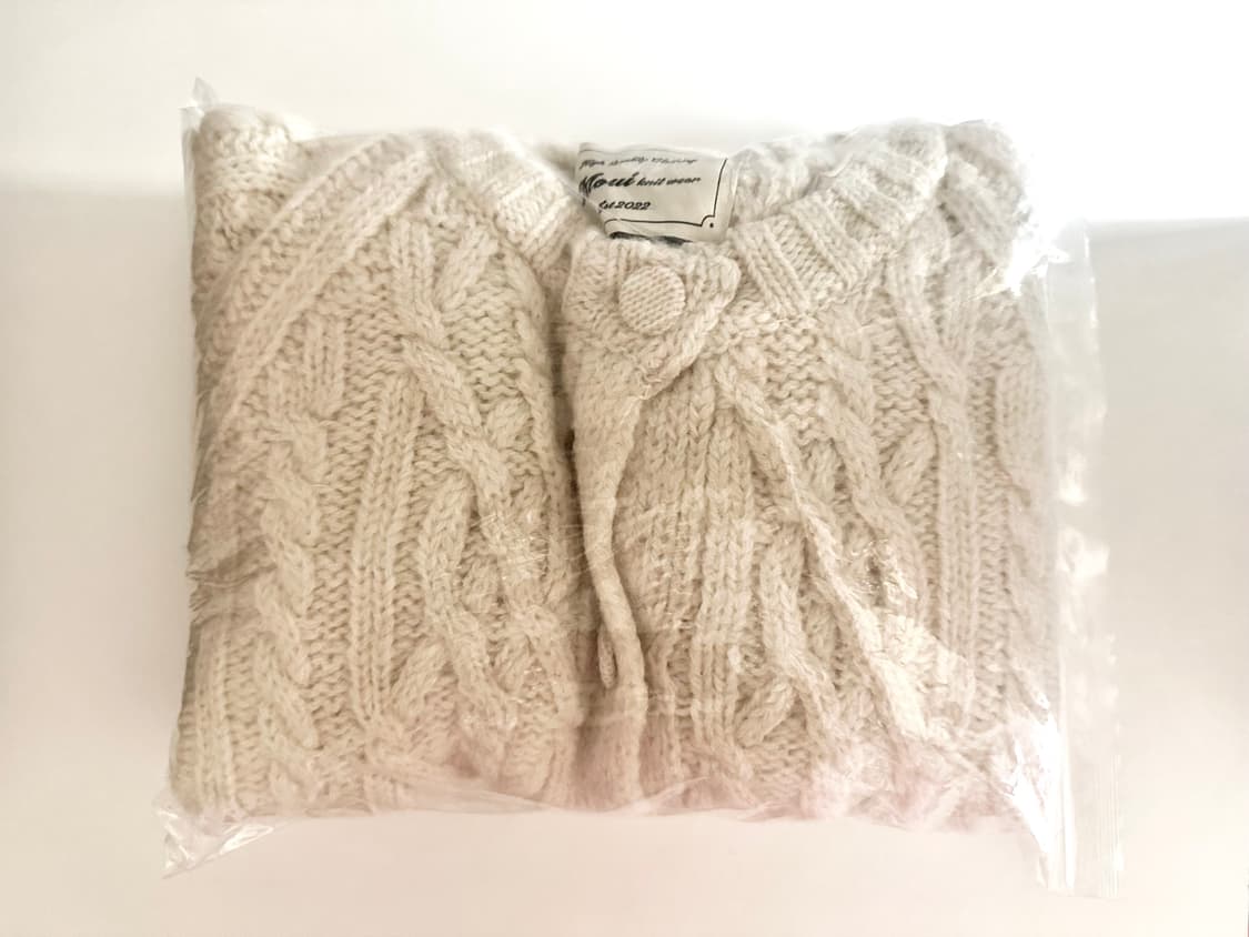 모의 케이블 니트 가디건 크림 상품이미지3