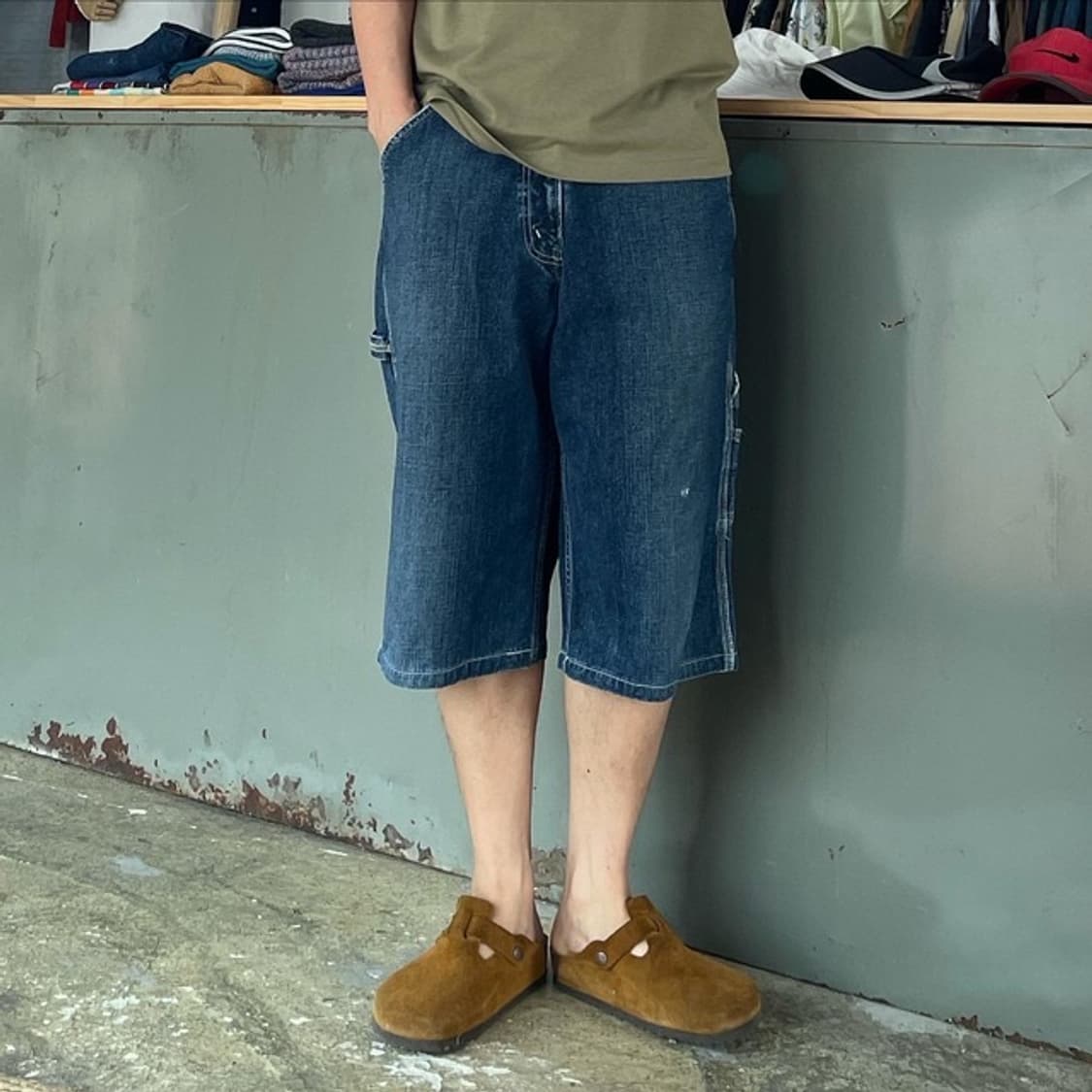 (착용컷) BIG JOHN 데님 카펜터 반바지 (32) 상품이미지2