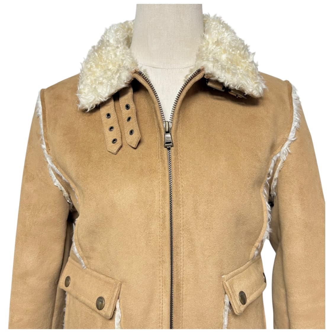 3734 브라운 안감퍼 무스탕 자켓 상품이미지2