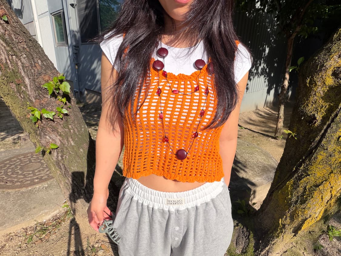 vintage orange kint sleeveless  상품이미지4