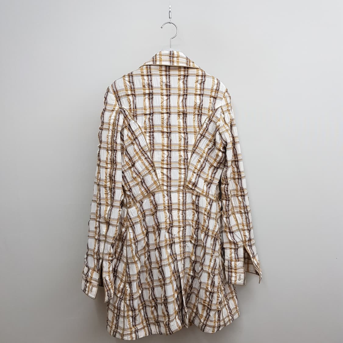 에르마노 설비노 체크 텍스처 트렌치 코트 IT 42사이즈 상품이미지4