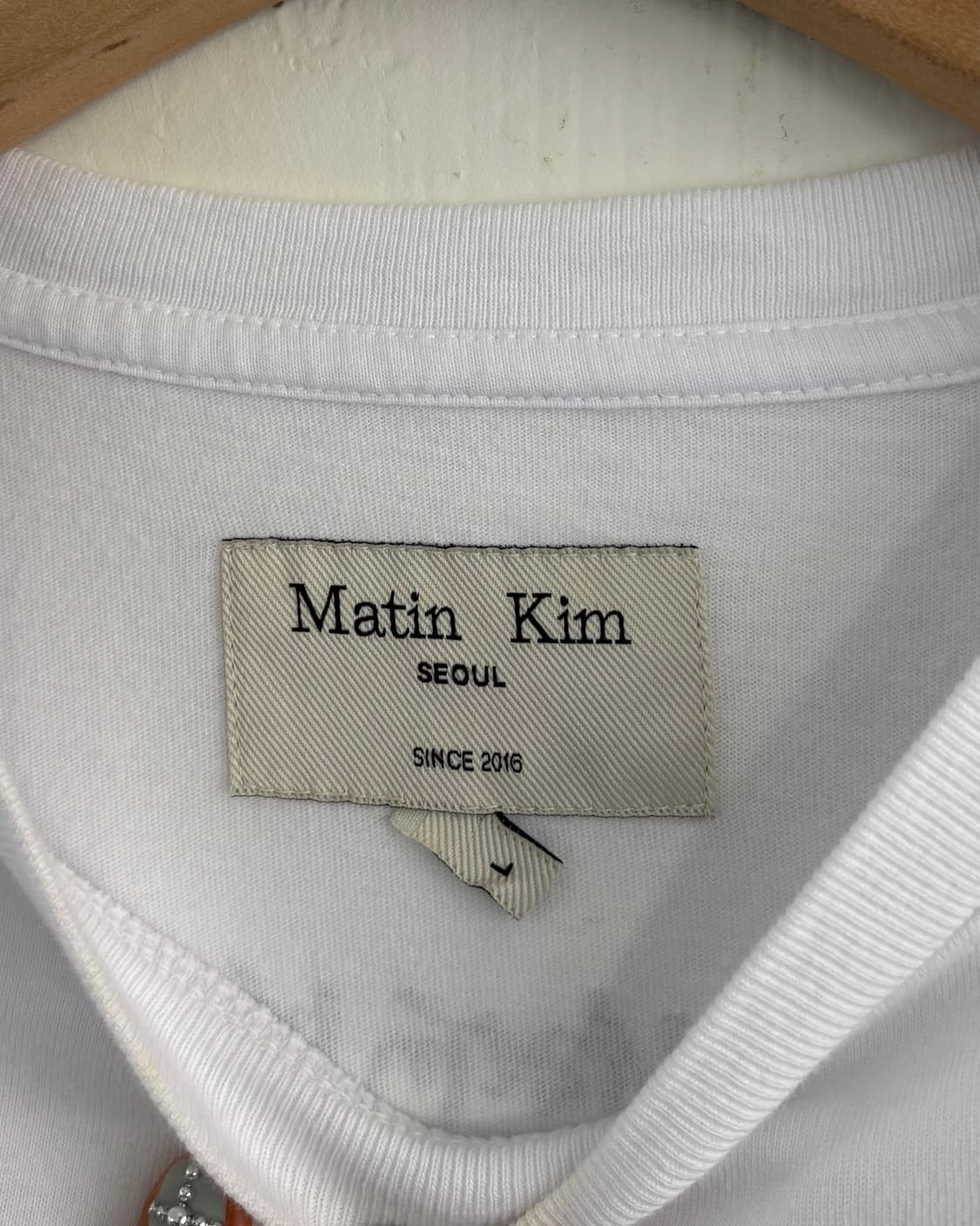 Matin Kim 마뗑킴 한글 로고 화이트 티셔츠 상품이미지7