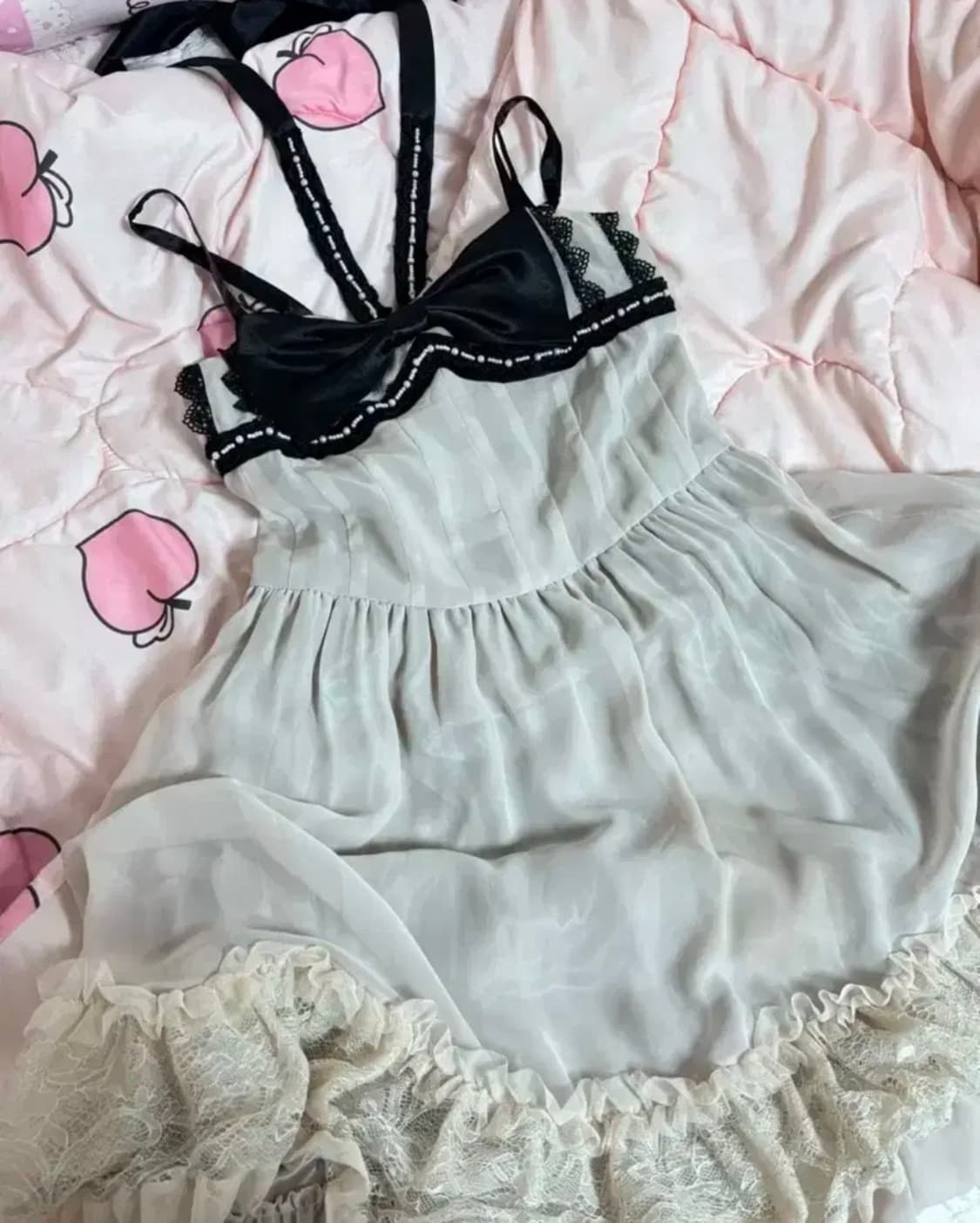 엑시즈팜 빈티지 리본 쉬폰 원피스 드레스 히메갸루 상품이미지1