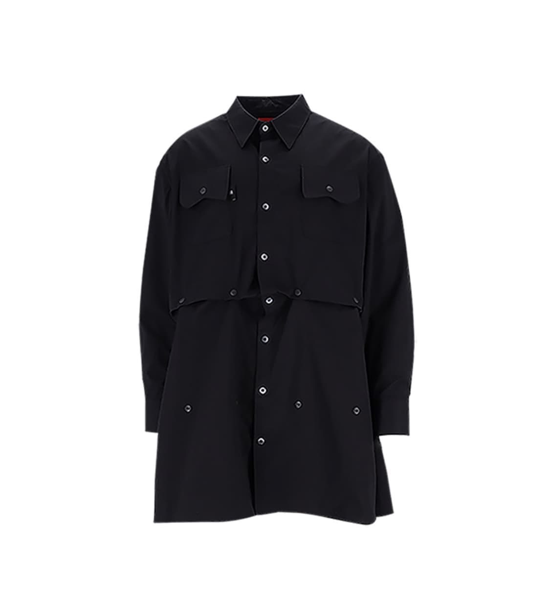 (레큘리) 롱 하프 체인지 스냅셔츠 black 상품이미지1