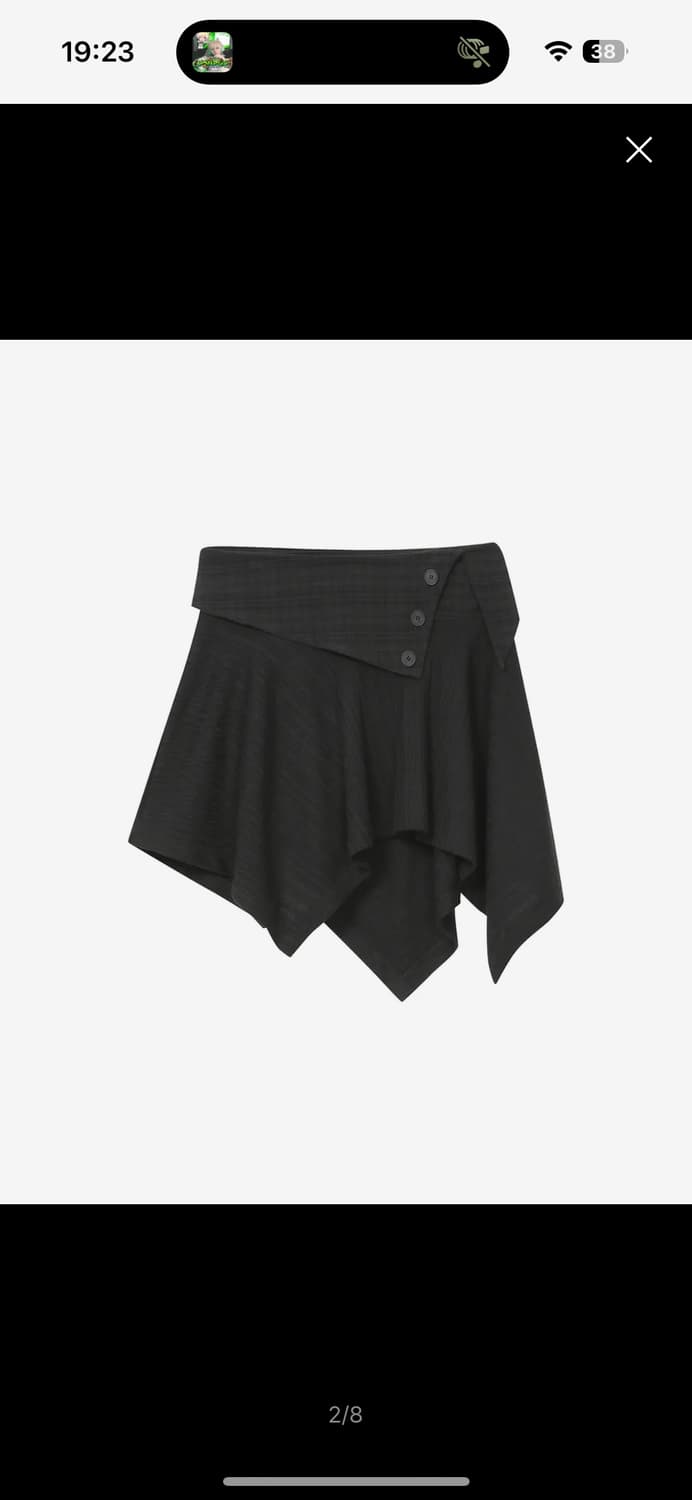 미세키서울 Unbalanced flow mini skirt BLACK 상품이미지1