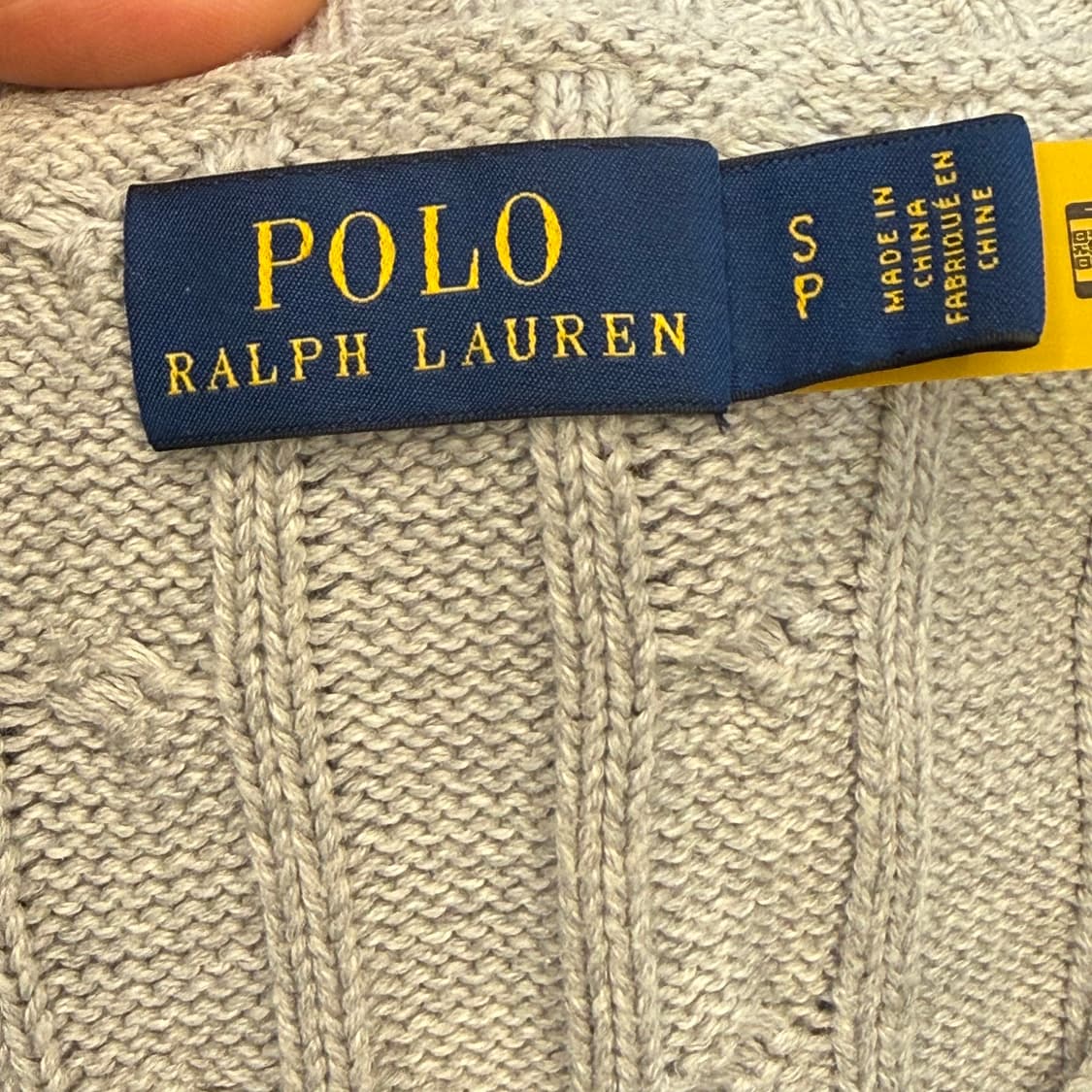 S 폴로랄프로렌 그레이 케이블 브이넥 니트 상품이미지4