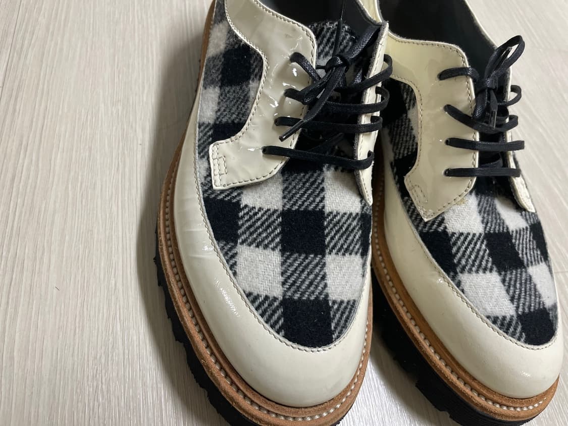 MSGM 화이트 체크 무늬 로퍼 스니커즈 신발 상품이미지6