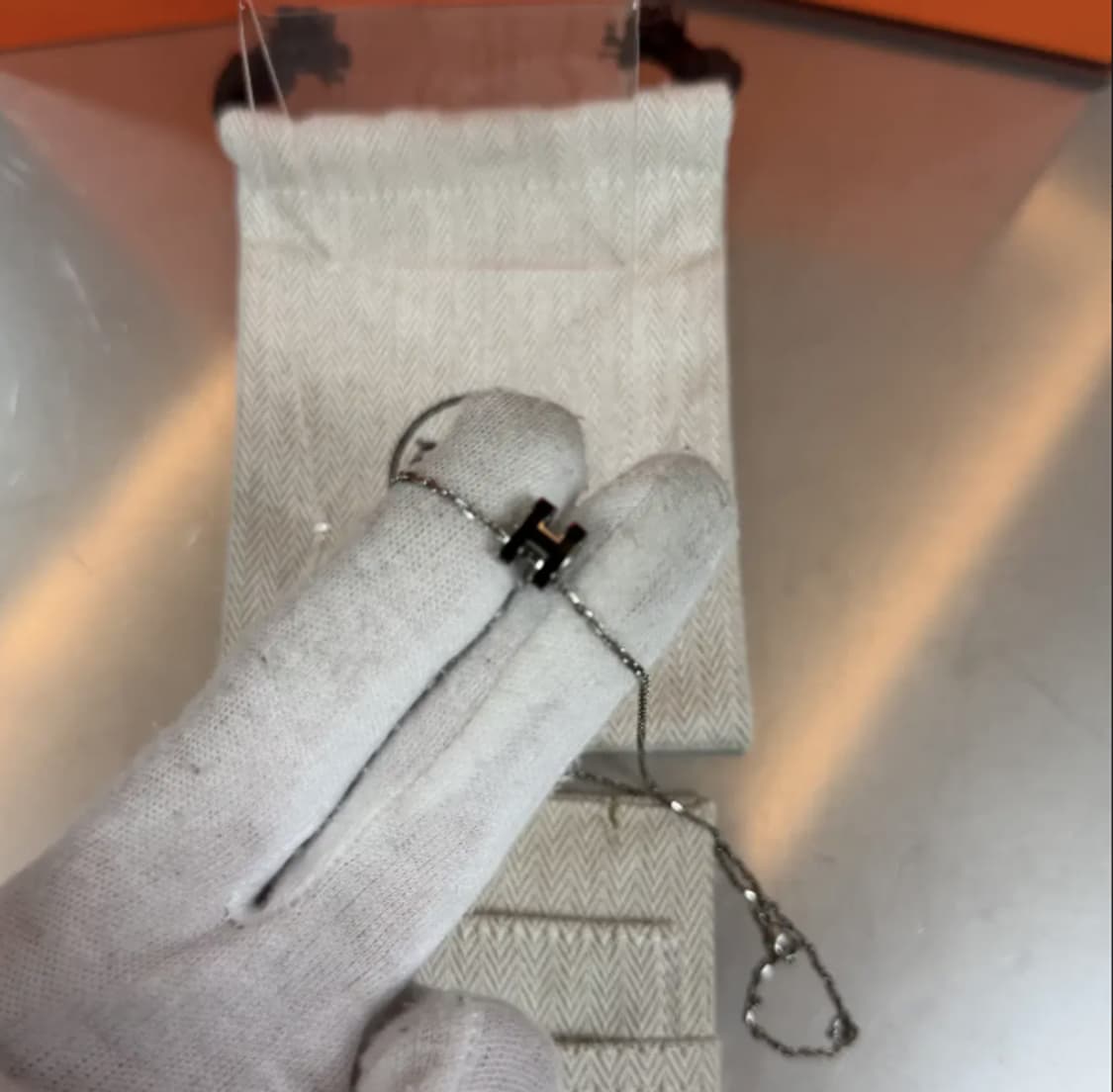 에르메스 H 로고 실버 네크리스 OS 상품이미지2