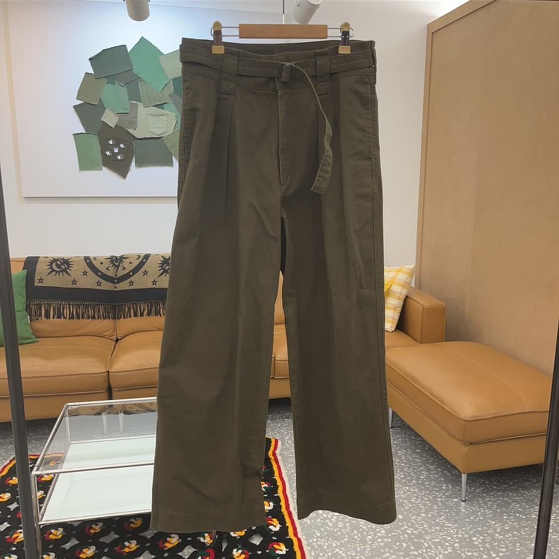 유니클로U 캐주얼 핀턱 벨티드 코튼팬츠 70 C06589 상품이미지3