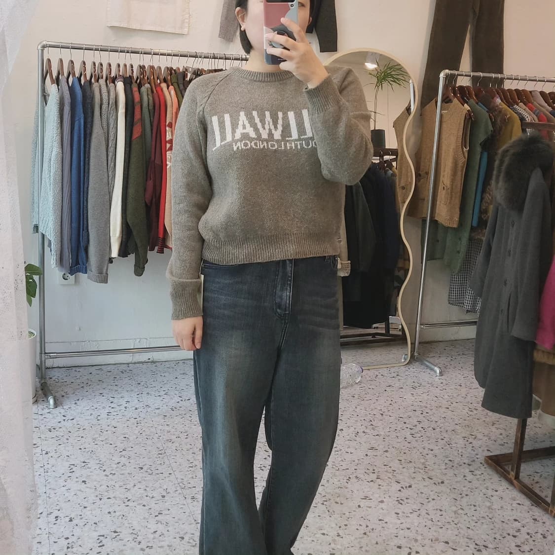 Millwall 카키그레이 레터링 울니트 상품이미지10