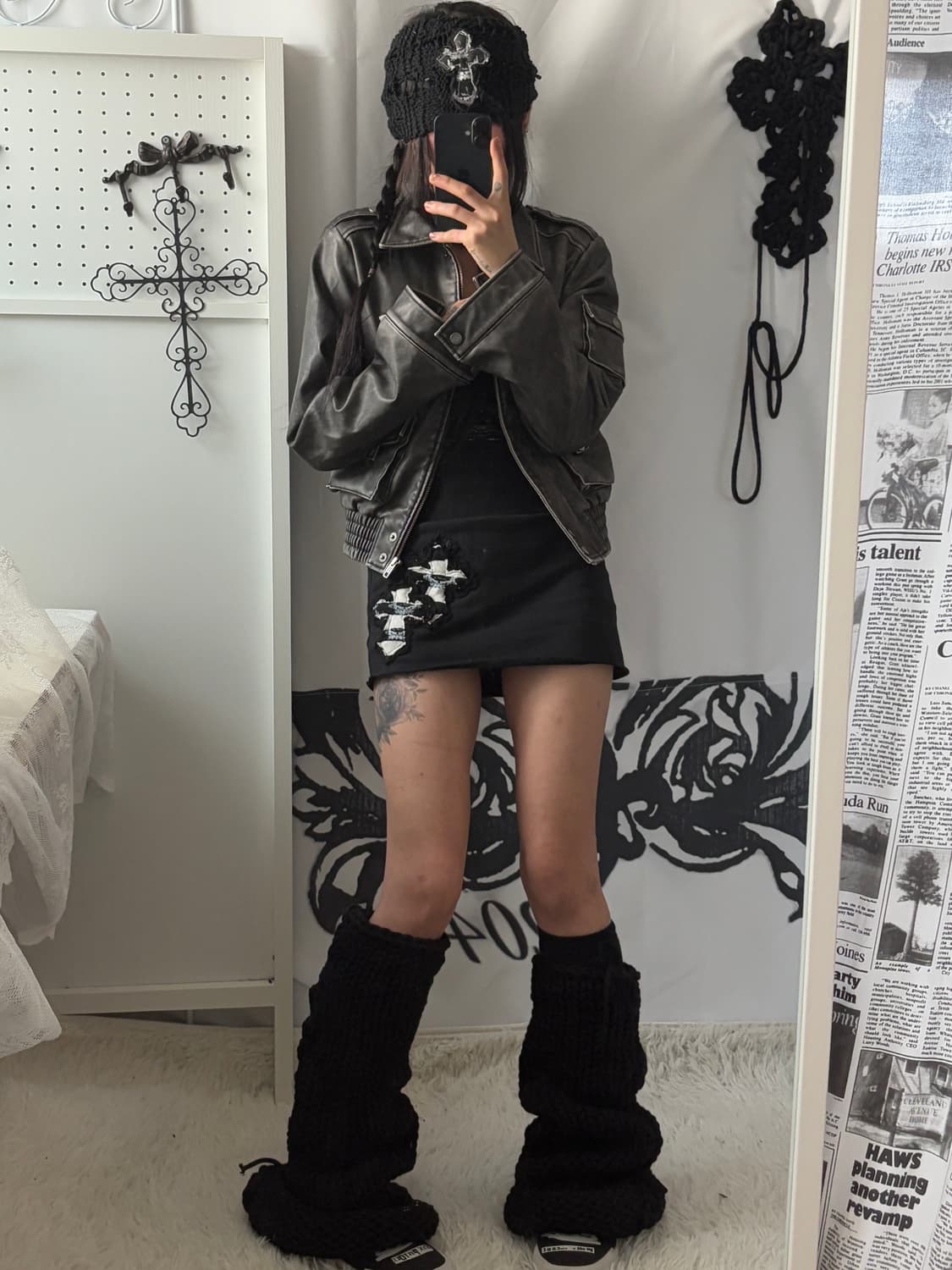 • Bohemian Seoul Leather Bomber Washed G 상품이미지4