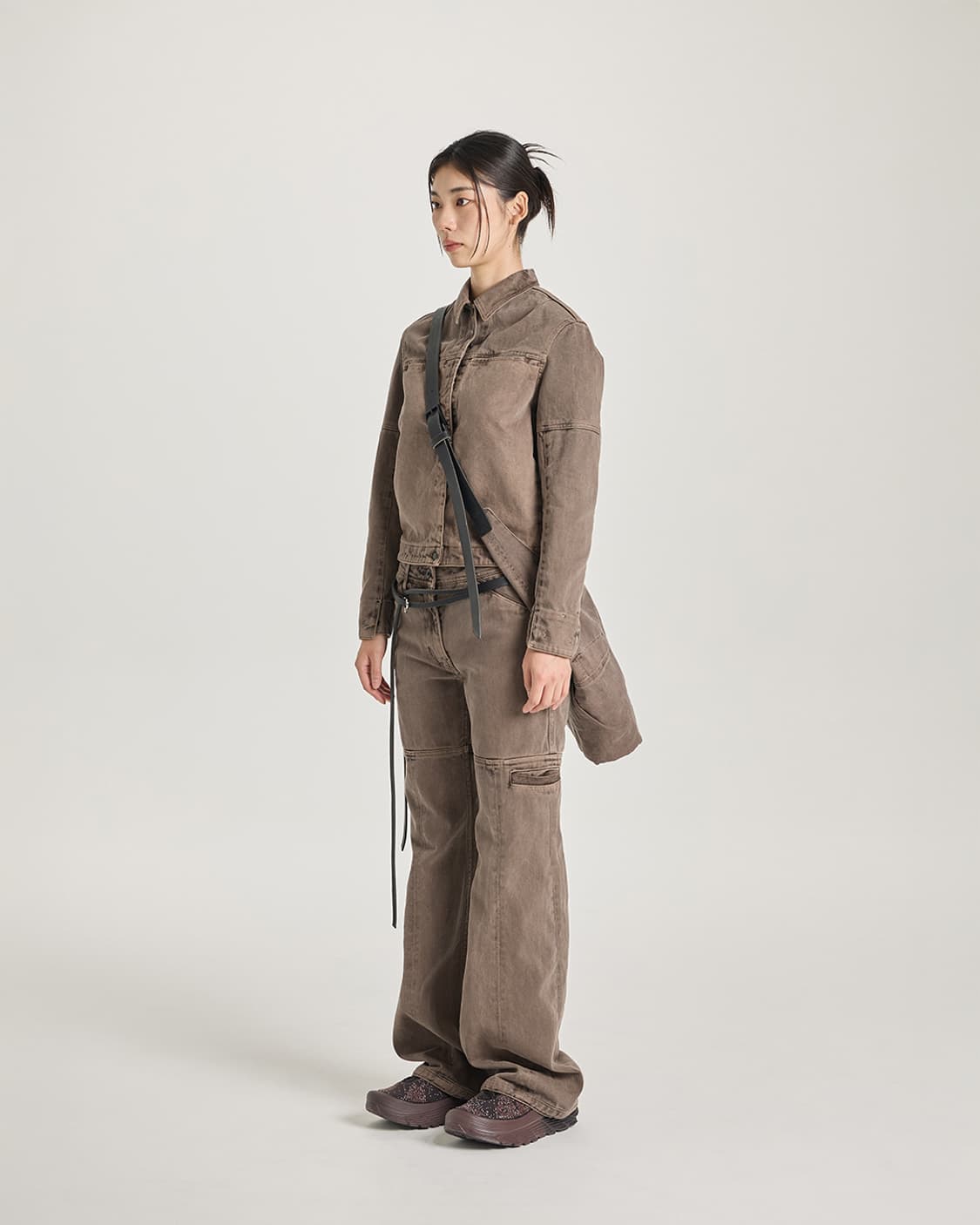 SYMM Side Pocket Flared Pants (Brown) 상품이미지1