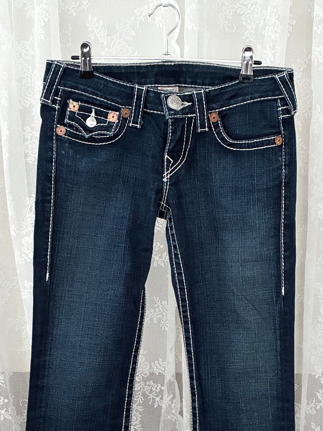 28) 트루릴리전 로우라이즈 스트레이트 데님 진청 상품이미지3