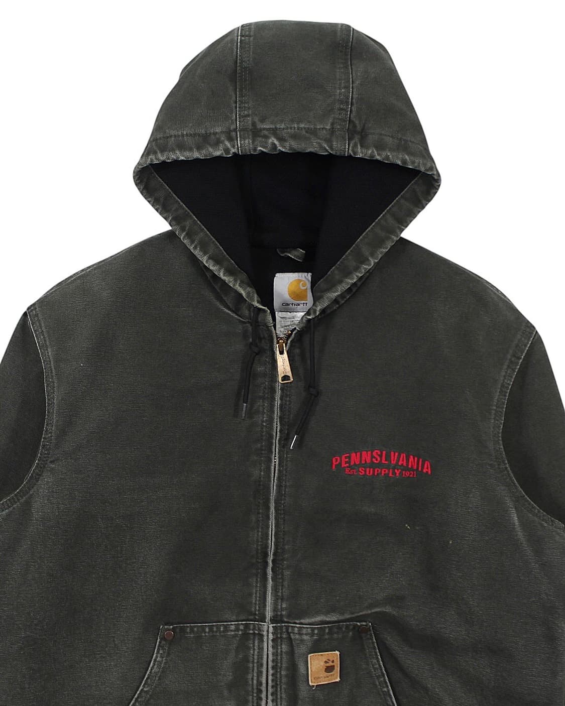 2010 칼하트 J25 MOS 덕 액티브 자켓 모스 그린 써멀 안감 상품이미지4