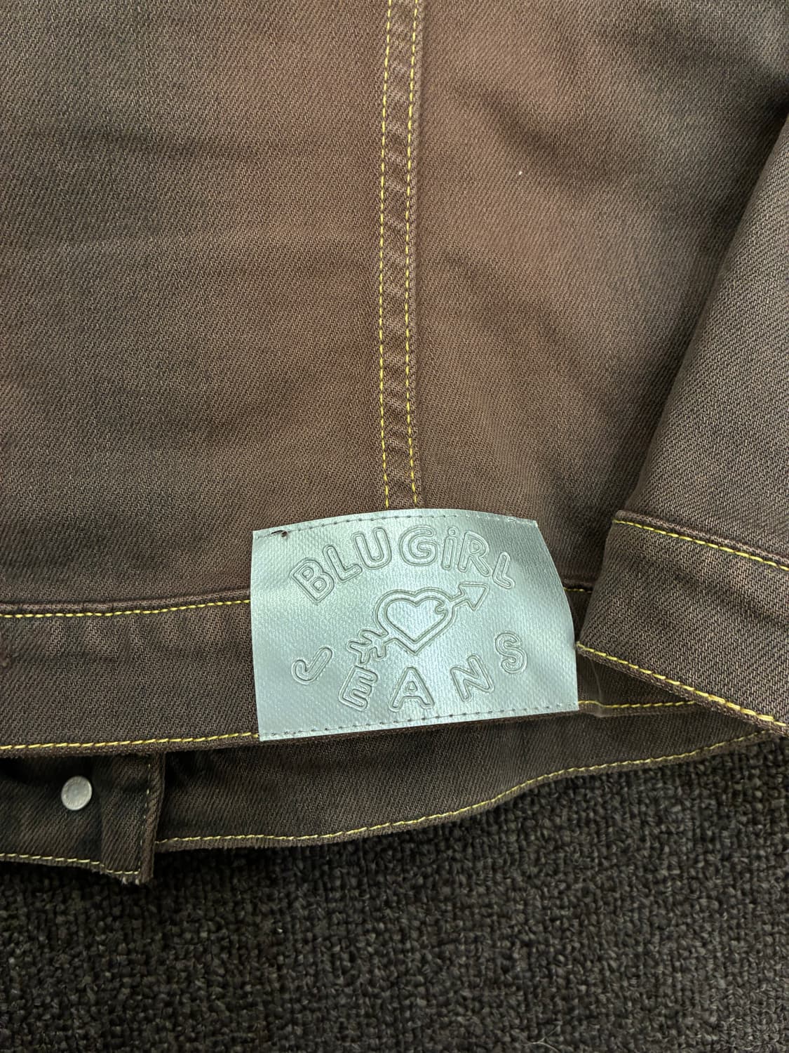 OS)Japanese vintage 여성 갈색 스터드 디테일 데님자켓 상품이미지8