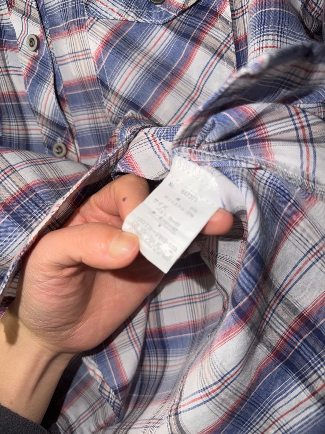 일본빈티지 체크 칠부반팔 셔츠 상품이미지8