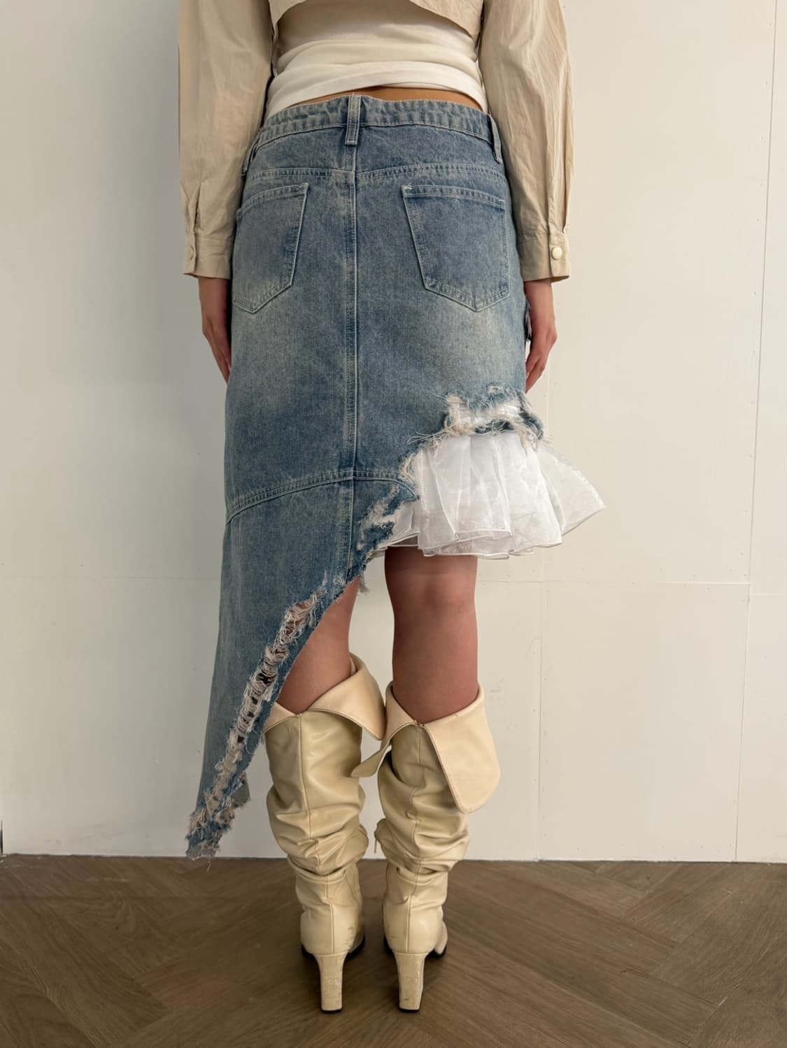 reworked denim skirt 상품이미지6