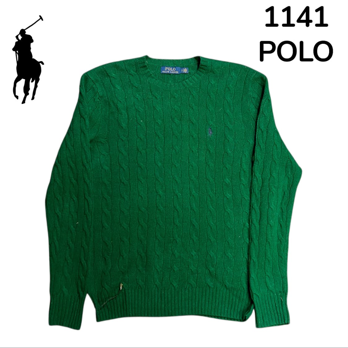 폴로 케이블 여성용 그린 니트 S 상품이미지2