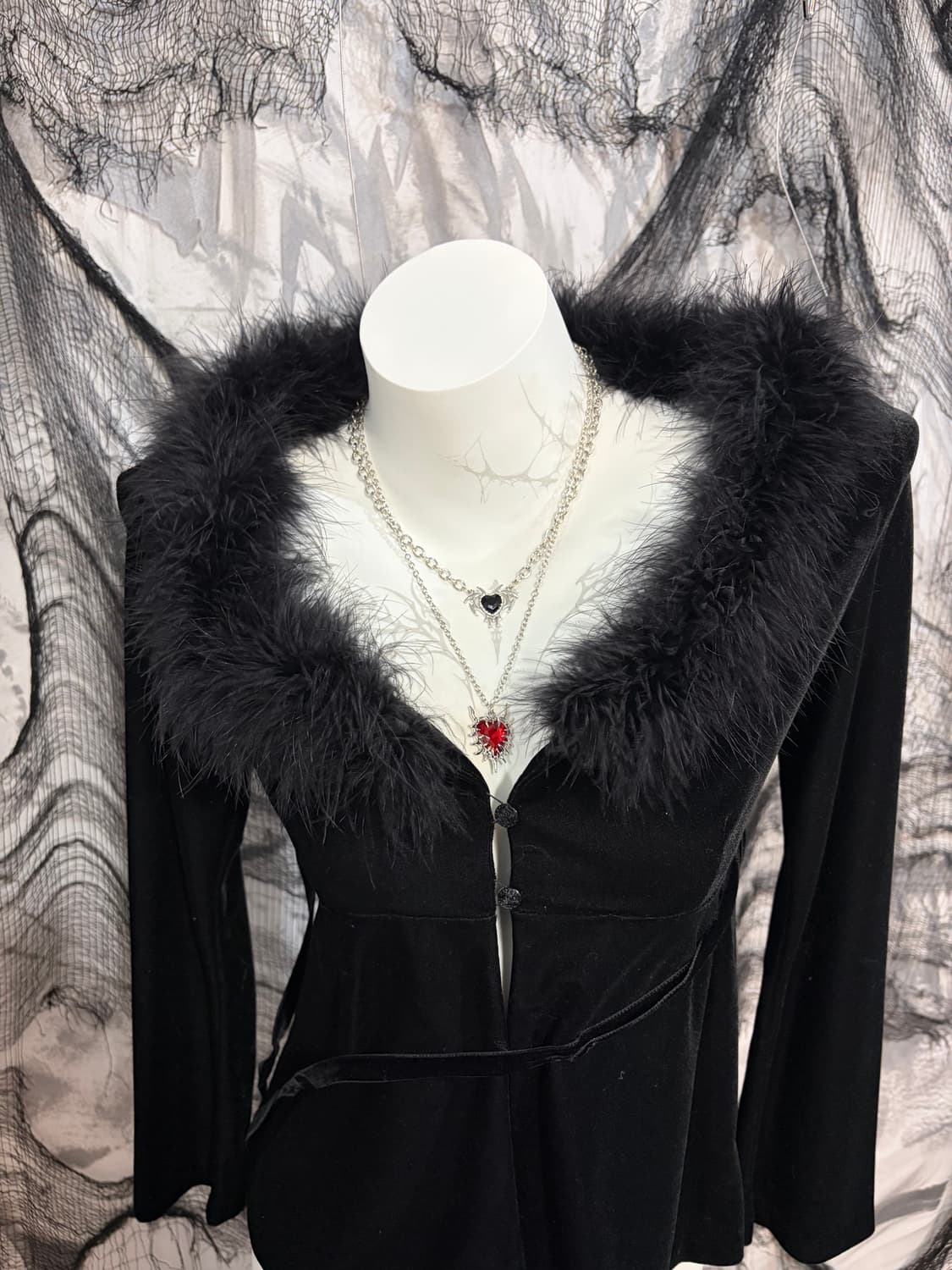 Gothic Velvet Fur Cardigan 상품이미지9