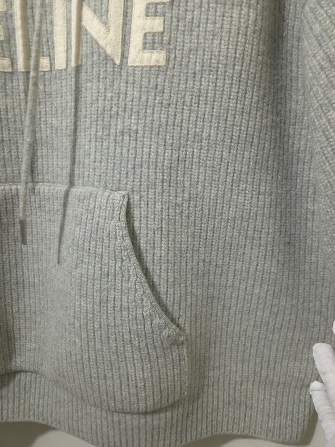 [새상품급] 셀린느 리브드 울 니트 후드 Gray L Size 상품이미지7