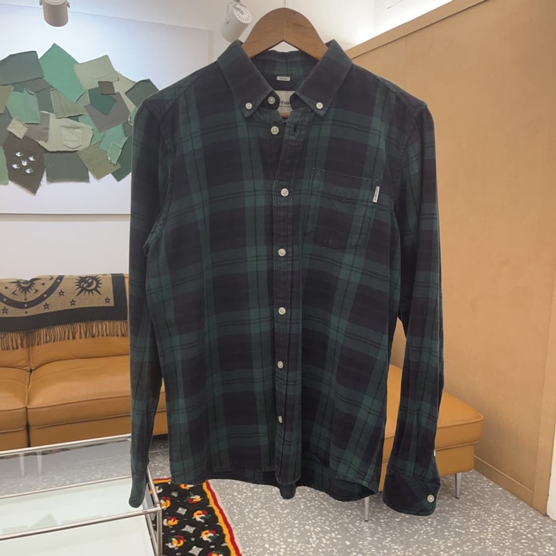 칼하트 WIP 빈티지 타탄체크 딥그린 셔츠 S C08200 상품이미지3