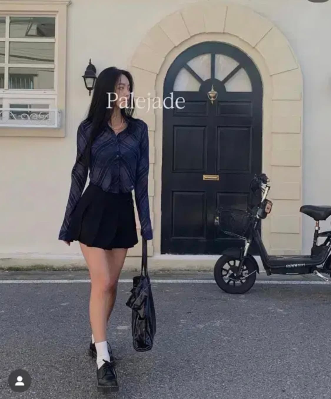 페일제이드 시스루체크블라우스 상품이미지2