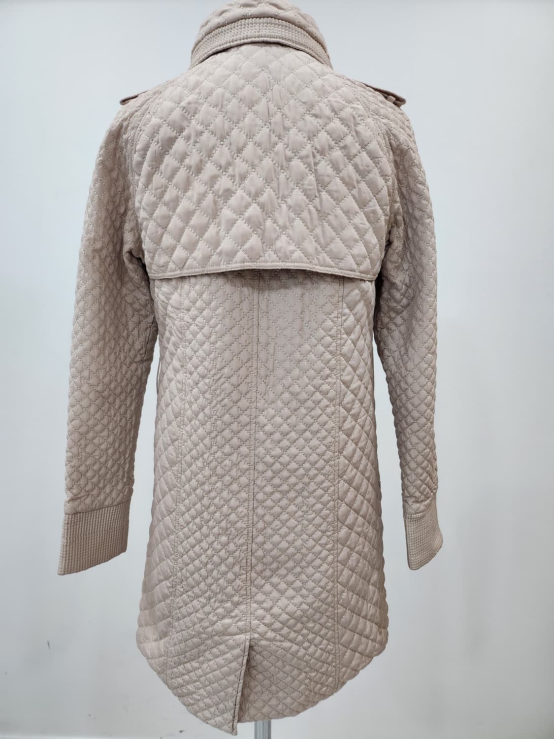 버버리 하이넥 퀄팅 롱코트 M 버버리체크 안감 상품이미지3