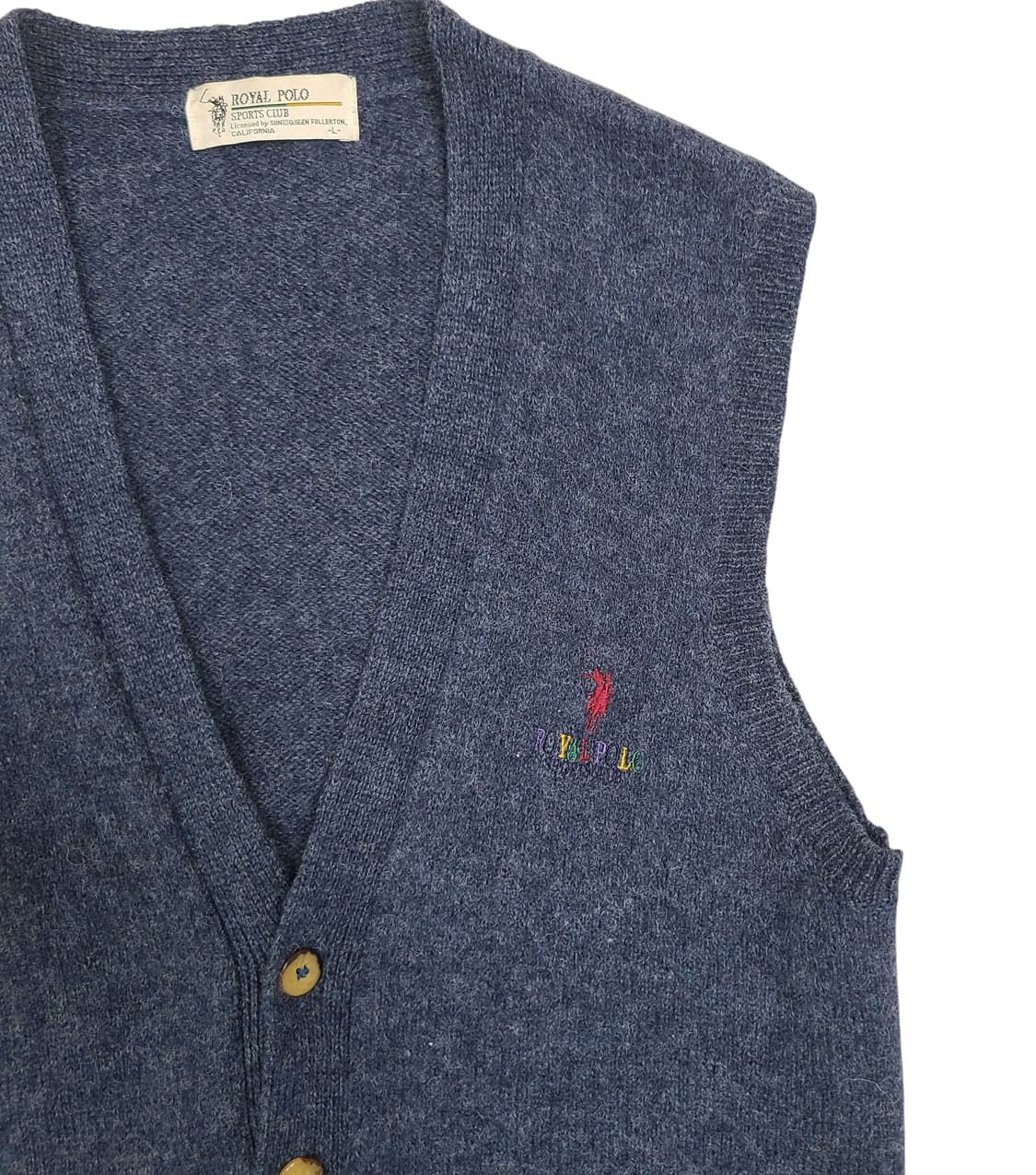 Royal Polo Sports Club 멜란지 블루 니트 베스트 상품이미지2