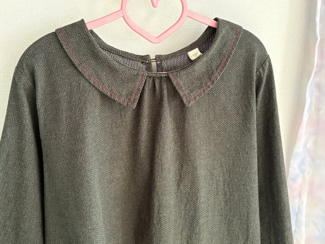 카키 도트 블라우스 상품이미지2