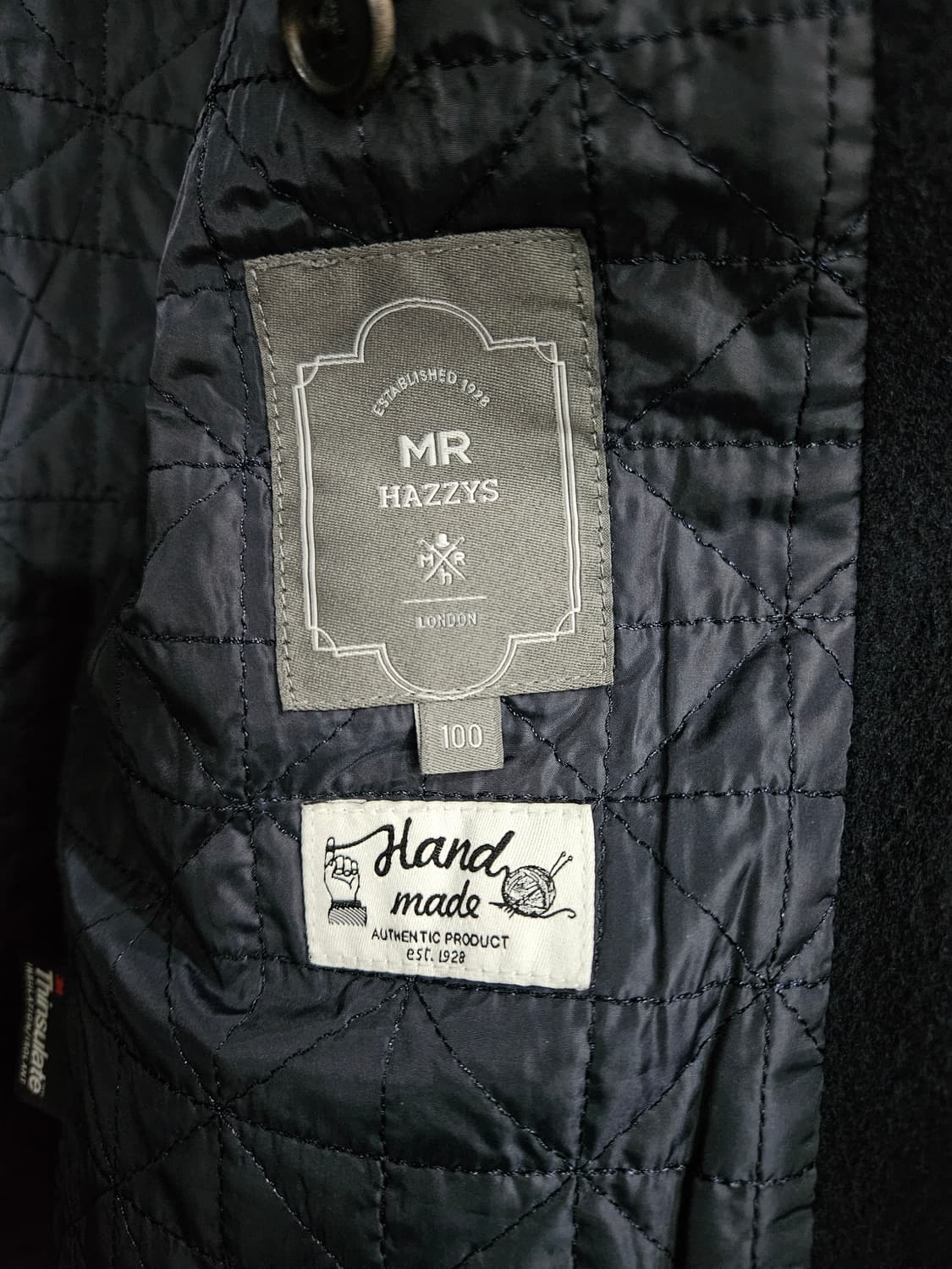 헤지스 네이비 남성 슬림핏 100 롱코트  상품이미지3