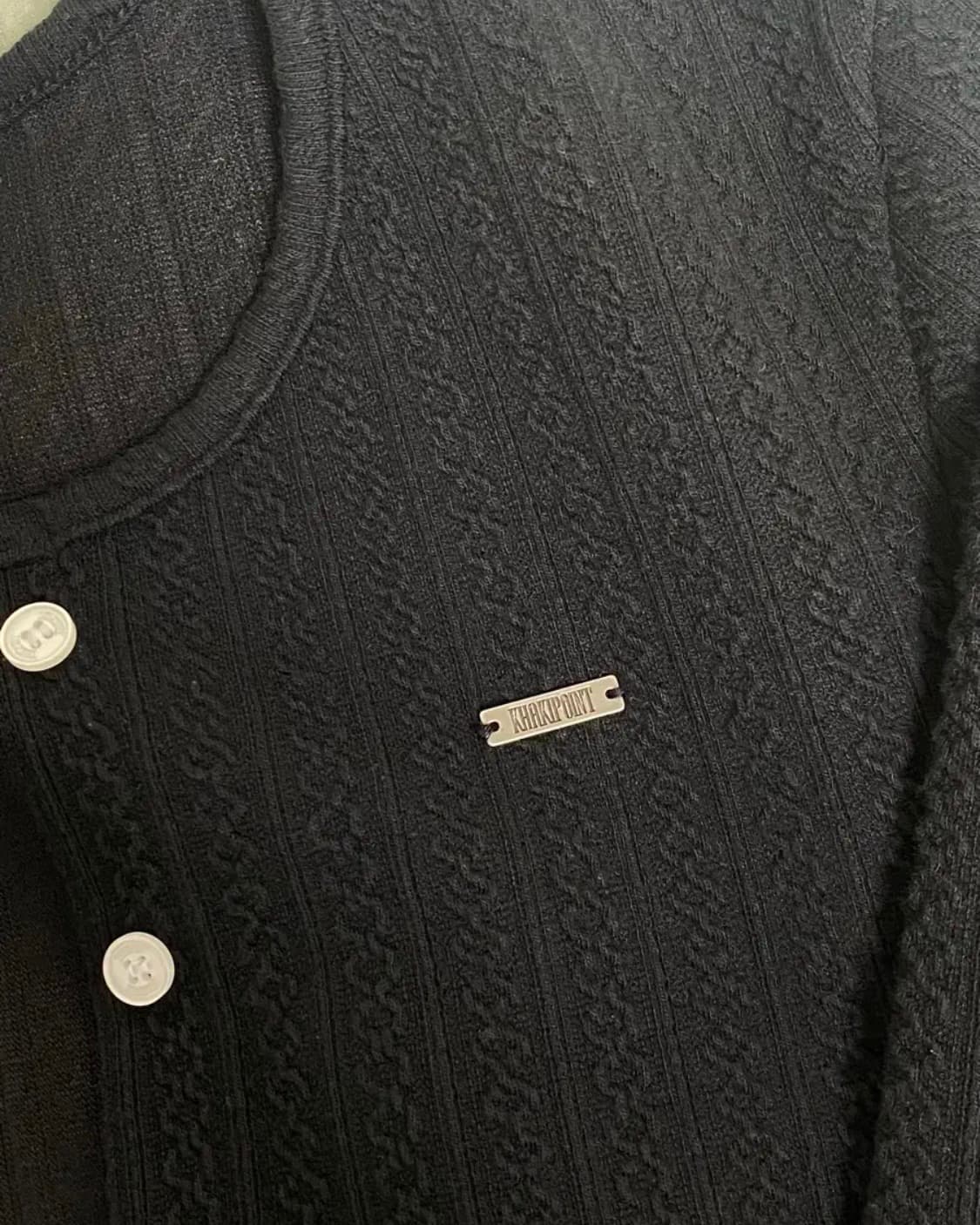 카키포인트 가디건 Jacquard Cardigan (black) 상품이미지3